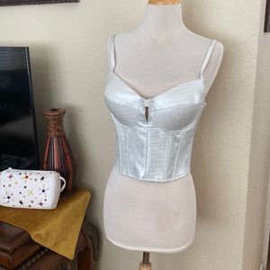 Croc embossed Pleather bustier top size M